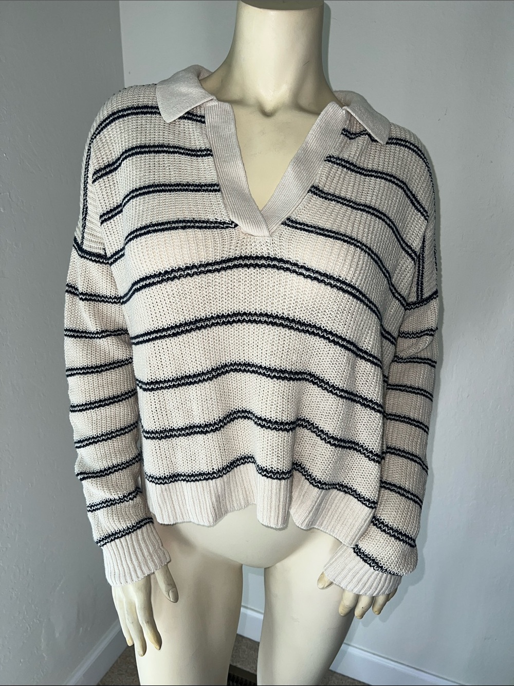 Faherty Miramar Organic Cotton/Linen Sweater Cottagecore Beach. Size Medium.